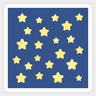 Yellow Star Night Sky Pattern Outer Space Magnet